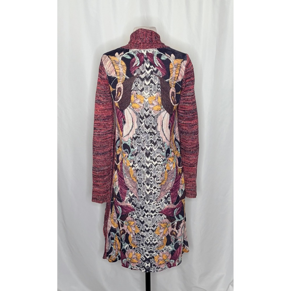 Anthropologie MOTH Old City Long Cardigan Sweater Marled Floral Knit Medium - Picture 9 of 14